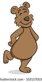vector illustration of a cheerful cartoon bear