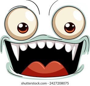 Vector illustration of a cheerful cartoon monster