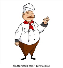 Vector illustration of a cheerful chef