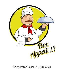 Vector illustration of a cheerful chef