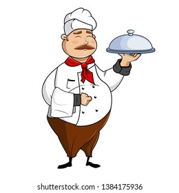 Vector illustration of a cheerful chef