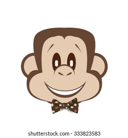 Vector illustration of cheerful monkey. 2016 year symbol