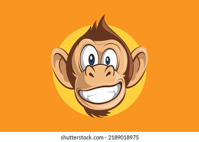 Vector illustration of cheerful monkeys