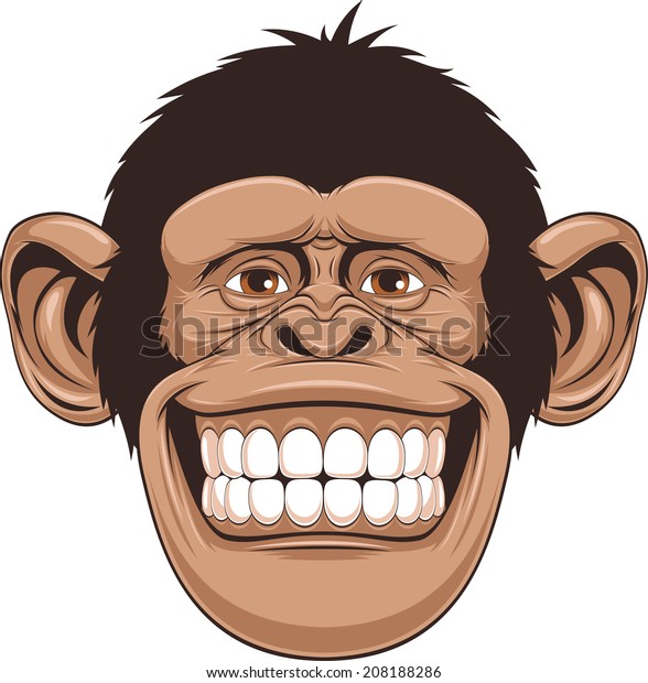 Vector illustration of\
cheerful monkeys