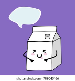vector illustration of a cheerful packet with milk
