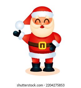 Vector illustration of a cheerful Santa Claus on a white isolated background