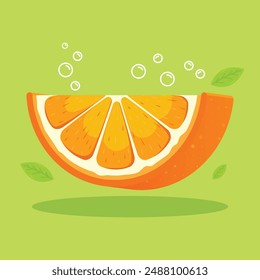 Vector illustration of cheerful tropical summertime orange fruits 3D