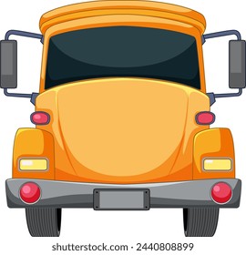 Vector illustration of a cheerful yellow school bus