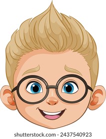 Vector illustration of a cheerful young boy.