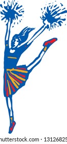 Vector illustration of a cheerleader