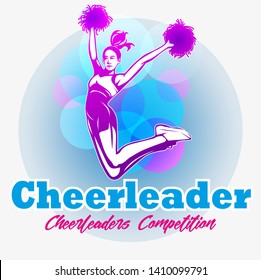 Vector illustration cheerleader competition logo event