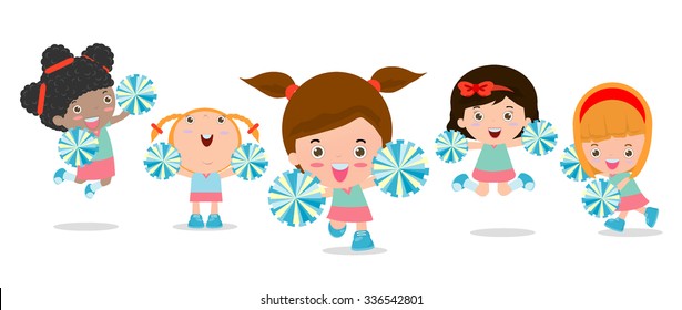 Vector illustration of cheerleaders, Cheerleader,  cheerleading girl.