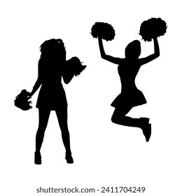 Vector Illustration of Cheerleading Silhouette