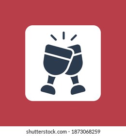 Ilustración vectorial del icono o logotipo de la ovación. Usar color negro y estilo de diseño de glifo. 