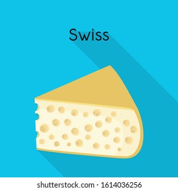 Vector illustration of chees and swiss logo. Web element of chees and piece stock symbol for web.