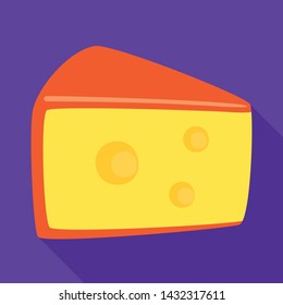 Vector illustration of cheese and block symbol. Collection of cheese and appetizer vector icon for stock.