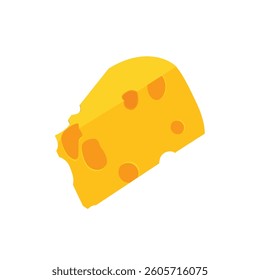Vector illustration of cheese in cartoon flat style. Cartoon cutted parmesan, brie triangle, mozzarella, gouda cheddar and feta slices. Tasty dairy food product. Cheese vector set, parmesan cheddar