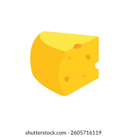Vector illustration of cheese in cartoon flat style. Cartoon cutted parmesan, brie triangle, mozzarella, gouda cheddar and feta slices. Tasty dairy food product. Cheese vector set, parmesan cheddar