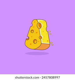 Vector illustration of cheese cartoon  style