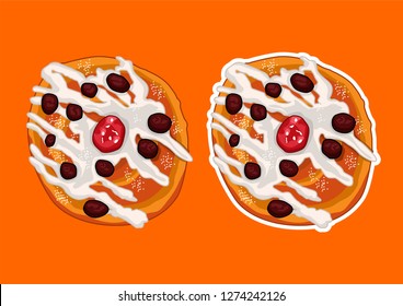 Vector illustration of cheese danish bread, vector bread.