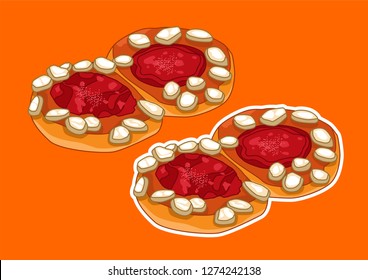 Vector illustration of cheese danish bread, vector bread.
