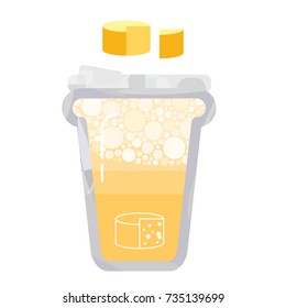 vector illustration for cheese drink in a glass with foam