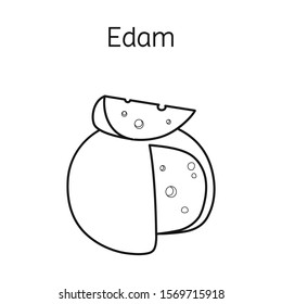 Vector illustration of cheese and edem logo. Graphic of cheese and block stock symbol for web.