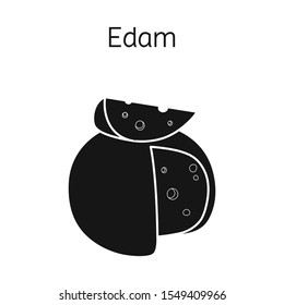 Vector illustration of cheese and edem symbol. Web element of cheese and block stock vector illustration.