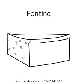Vector illustration of cheese and fontina icon. Web element of cheese and slice vector icon for stock.
