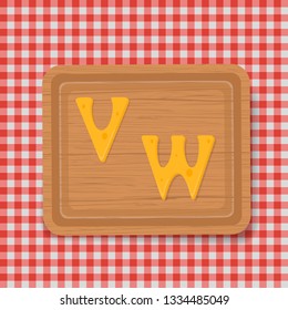 Vector Illustration of Cheese full letters set. Vector typeface alphabet.