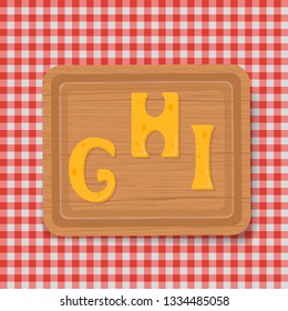 Vector Illustration of Cheese full letters set. Vector typeface alphabet.