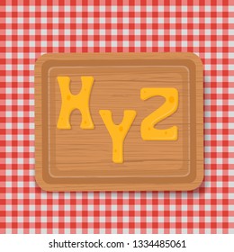 Vector Illustration of Cheese full letters set. Vector typeface alphabet.