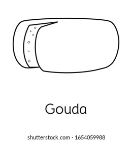 Icono vectorial de queso y gouda. Elemento web de un icono del vector de bloque y de queso para existencias.