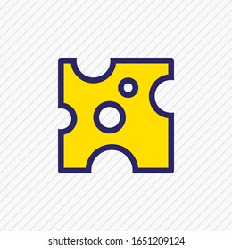Vector illustration of cheese icon colored line. Beautiful food element also can be used as cheddar icon element.