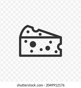 Vector illustration of cheese icon in dark color and transparent background(png).