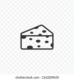 Vector illustration of cheese icon in dark color and transparent background(png).