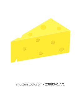 Vector illustration of cheese on a white isolated background in cartoon style
