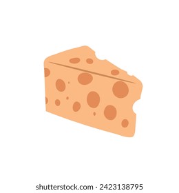 Vector illustration of cheese on a white background