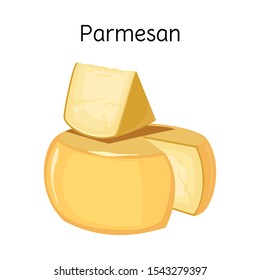 Vector illustration of cheese and parmesan logo. Web element of cheese and slice stock vector illustration.