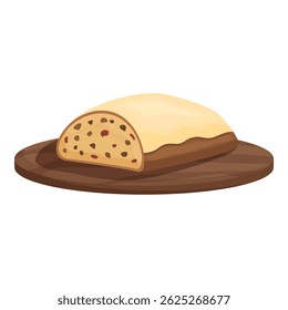 Vector illustration of a cheese quesadilla, a traditional mexican dish, on a wooden serving board