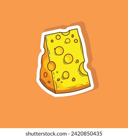 Ilustración vectorial de la pegatina de queso 