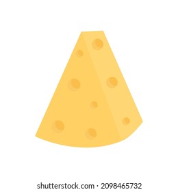 Vector illustration of cheese. triangular slices of cheese. isolated on a white background, simple minimal style.