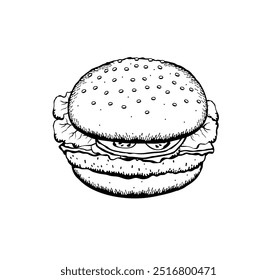 Vector illustration of a cheeseburger