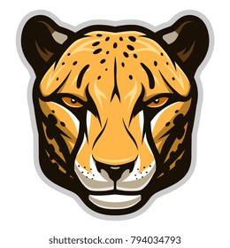 Vector illustration of cheetah face. Can be used as mascot.