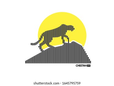 
vector illustration of cheetah line model. for symbol and more 