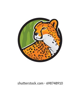 Vector illustration of cheetah for logo, icon and badge