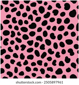 Vector illustration of a cheetah skin pattern in pink and black.