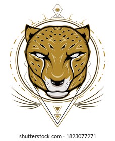 vector Illustration of cheetah. template design for mascot logo.