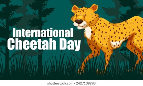 Vector illustration of a cheetah in the wild