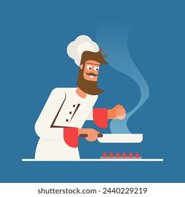 Vector illustration of chef. Flat design